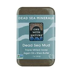 Imagem de Sabonete mineral One With Nature Lemon Sage Dead Sea (Um com sabonete natural limão sálvia morto). barra de 200 ml