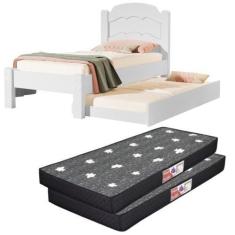 Imagem de Cama Solteiro Auxiliar Bicama Mdf 2 Colchões D20 Laís Cores - Home As