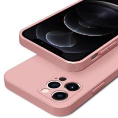 Imagem de Capa de telefone neon de silicone líquido quadrado para iPhone 11 14 13 12 Pro Max Xs Xr X 7 8 Plus Capa de proteção de lente completa, rosa, para iPhone 14 Pro
