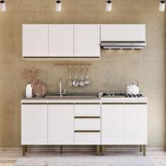 Imagem de Cozinha Modulada 4 Peças 2 Aéreos 2 Balcões Margarida Branco
