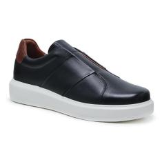 Imagem de Tênis Slip On Masculino Malbork em Couro Preto e Sola em Borracha 5504-Masculino