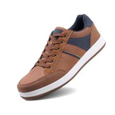 Imagem de LANGDU Tênis masculino casual, moderno, respirável, confortável, para caminhada, tamanho 38-44, Bronzeado, 41