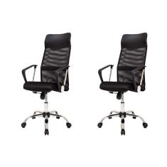 Imagem de Kit 2 Cadeiras De Escritório Ergonômica Tela Mesh Preto