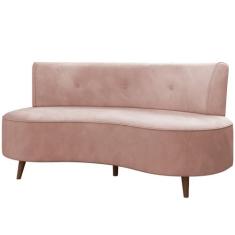 Imagem de Sofá Chaise Living 2 Lugares 160cm para Sala Istambul K01 Veludo Rosê - Lyam Decor