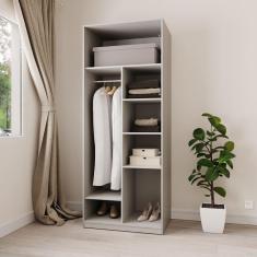 Imagem de Guarda-Roupa Modular 80cm sem Portas com Prateleiras Jade CabeCasa MadeiraMadeira Cinza Urbano