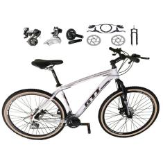 Imagem de Bicicleta aro 29 Gti Roma Shimano Altus 24V Freio a Disco Hidráulico Garfo com Trava Pneu com Faixa Bege - Branco