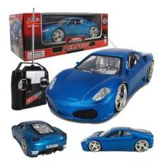 Imagem de Carrinho De Controle Remoto Carro Perfect F430 Com Led Azul - Dm Toys
