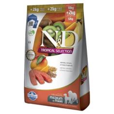 Imagem de Ração N&D Tropical Selection Para Cães Adultos Medium/Maxi Salmão Leve 12kg e pague 10kg