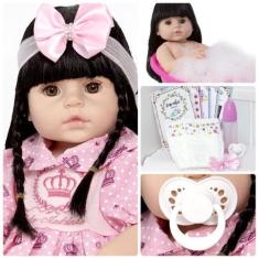 Imagem de Boneca Estilo Reborn Morena Fada Madrinha + Itens - Cegonha Reborn Dol