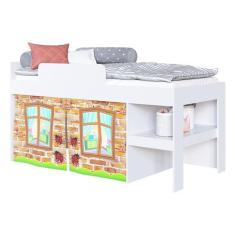 Imagem de Cama Infantil Com Cortinas Para Colch o 188x88cm Multim veis