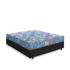 Imagem de Cama Box Casal Preta + Colchão de Espuma D20 - Gazin - Supreme 138x188x37cm