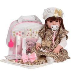 Imagem de Bebê Reborn Cabelo Castanho Fofinha Enxoval Completo - Cegonha Reborn