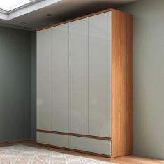 Imagem de Guarda-Roupa Casal 4 Portas 4 Gavetas W320 100% Mdf Freijo/Off White -