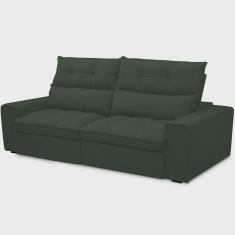 Imagem de Sofá Retrátil Reclinável Para Sala de Estar Living 230cm Dimas F04 Veludo Verde - Lyam Decor