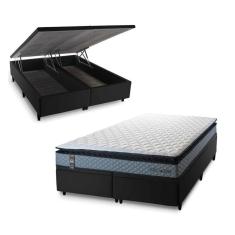 Imagem de Conjunto Box Baú Chicago Cinza 193x203x64 Espuma D33