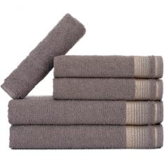 Imagem de Jogo De Toalhas Luxury Soft Beka 360 G-m² 2 Banho + 2 Rosto + 1 Piso Luxo Cinza