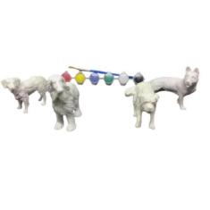 Imagem de Kit Com Tintas Pincel E Miniaturas P/ Colorir Anti Stress Educativo An