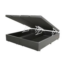 Imagem de Cama Box Baú Queen Bipartido sp Móveis Sintético Cinza - 39x158x198