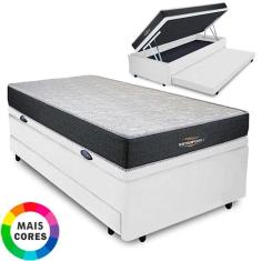 Imagem de Cama Box Baú Solteiro Auxiliar Bicama 3 em 1 + Colchão Orthopedic I D33 Espuma 78x188x62cm Vstore