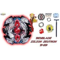 Imagem de Beyblade Burst C/Lançador Dupla Rotação Zlion Zeutron Beyblader Zac