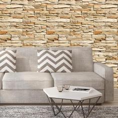 Imagem de Papel De Parede Pedra E Tijolos Areia Autocolante Lavavel