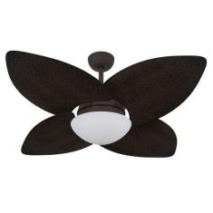 Imagem de Ventilador De Teto Dunamis Marrom 4 Pás Rattan Tabaco 110V - Volare