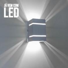 Imagem de Arandela Branca + LED 5W 6000K luminária Externa Parede Muro 2 Focos Frisos Fachos St327