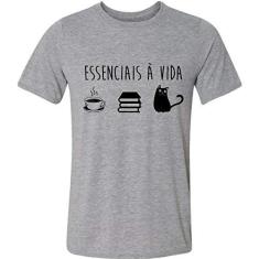 Imagem de Camiseta Essenciais À Vida Café Livro Gato