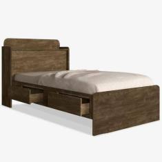 Imagem de Cama solteiro baú tamires castanho wood
