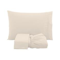 Imagem de Jogo De Cama Lençol Solteiro 3 Peças Algodão Percal 180 Fios Acabament