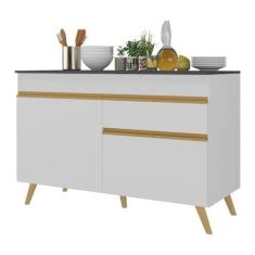 Imagem de Balcão Cozinha Gabinete Pia 120 cm 2 Portas 1 Gaveta Veneza Gw Multimóveis Branco