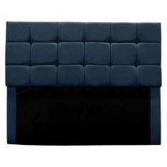 Imagem de Cabeceira Cama Box Queen 160 cm Bianca Suede Azul Marinho