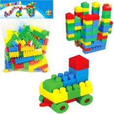 Imagem de Brinquedo Infantil Bloco Monta Monta Kit 256 Peças Educativo - Ggb Bri