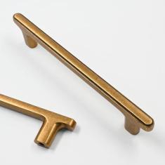 Imagem de Asidrama Pacote com 10 puxadores de armário de cozinha de latão antigo de 128 mm, puxadores de armário de cozinha para puxadores de gaveta de armário