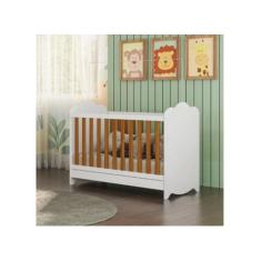 Imagem de Berço Provençal Americano Moveis Peroba Clara MDF mini cama, Branco Am