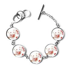 Imagem de DIYthinker Lucky Fortune Pulseira com pingente de flor de gato japonês