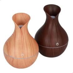 Imagem de Umidificador Ultrassônico Usb Tipo Vaso Madeira 7 Cores Led - Utimix