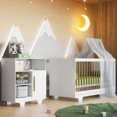 Imagem de Quarto de Bebê Completo Flocos 100% Mdf 1 Porta Branco 4104 - Tigus Baby