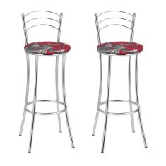 Imagem de Kit 2 Banquetas Cromadas Bc26-a E509 Cromado/Estampado