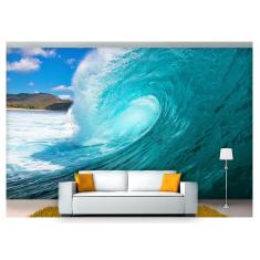 Imagem de Papel De Parede Praia Mar Onda Quebrando Tubo  Npr255