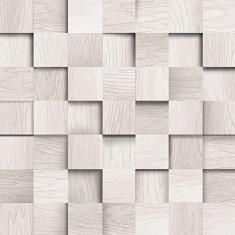 Imagem de Papel de Parede Madeira Cubos Gray