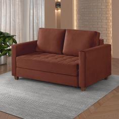 Imagem de Sofá Cama 2 Lugares 150 Casal Paris Caramelo c/ Castanho