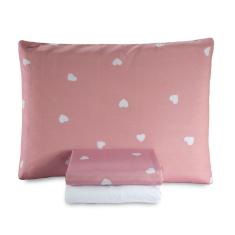 Imagem de Jogo De Lençol Solteiro Essencialle 150 Fios 3 Peças Corações