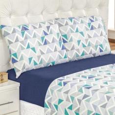 Imagem de Jogo De Cama Solteiro Quality Estampado Malha 100% Algodão 3 Peças - A