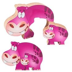 Imagem de Quebra Cabeça Zoo Filhotes Madeira - Hipopótamo - 73633 - Maninho Artesanatos