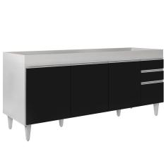Imagem de Balcão Gabinete Para Pia 180cm Sem Tampo Branco/preto