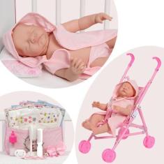 Imagem de Boneca Reborn 100% Vinil Siliconado Recém Nascida Princesa - Cegonha R