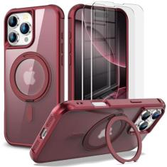 Imagem de Capa magnética para celular 16 Pro Max, capa com suporte giratório de 360° [compatível com MagSafe] [proteção de nível militar] [moldura elevada da câmera] capa com suporte para celular 16 Pro Max de