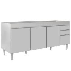 Imagem de Balcão Gabinete Para Pia 180cm Sem Tampo Dallas Branco - Lumil - Lumil