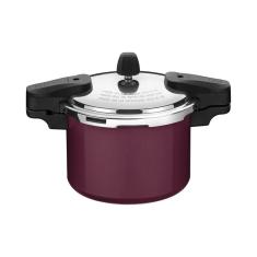 Imagem de Panela De Pressão Em Alumínio Com Revestimento Interno E Externo Cerâmico Vermelho 20 Cm 4,5
